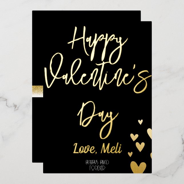 Happy Valentines Day Foil Holiday Card (Front/Back)