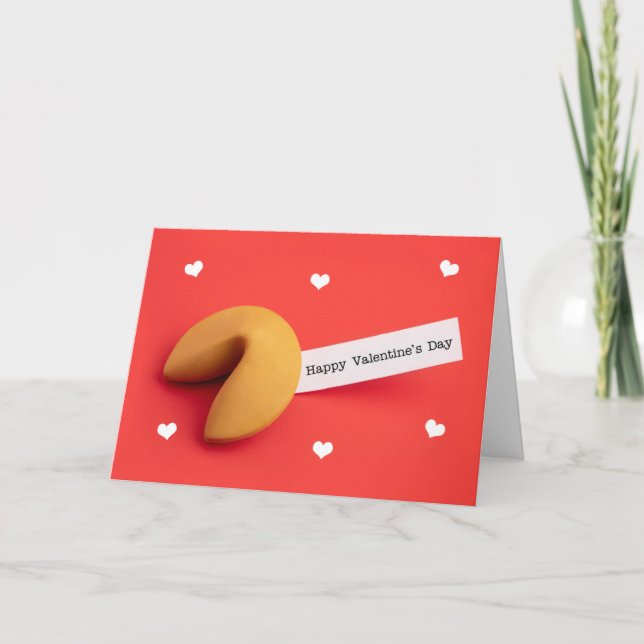Happy Valentine's Day For Anyone Fortune Cookie  Holiday Card (Front)
