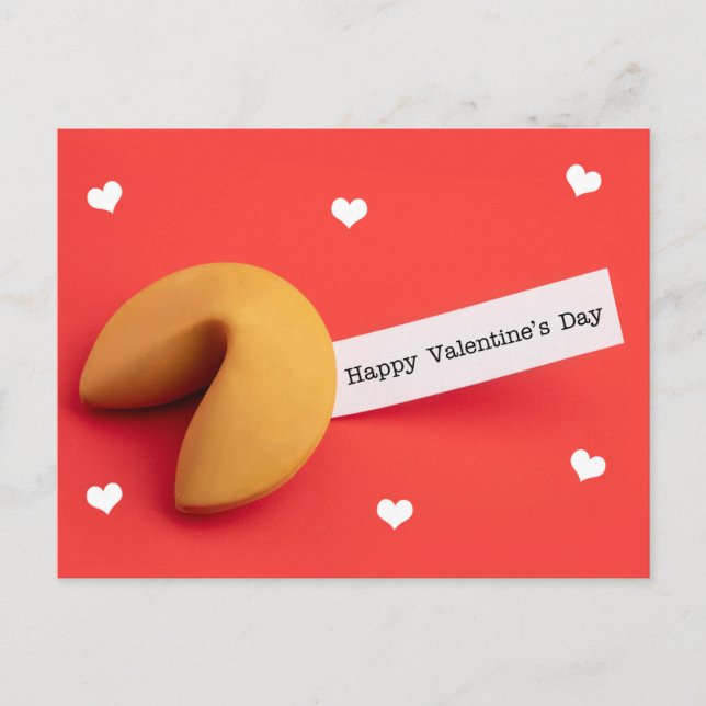 Happy Valentine's Day For Anyone Fortune Cookie   Holiday Postcard (Front)