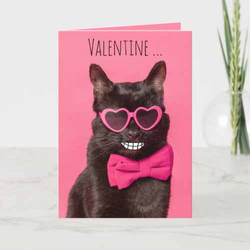 Happy Valentines Day For Anyone Funnty Cat Holiday Card