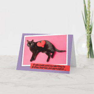 Happy Valentines Day For Anyone Funny Cat Humor Holiday Card