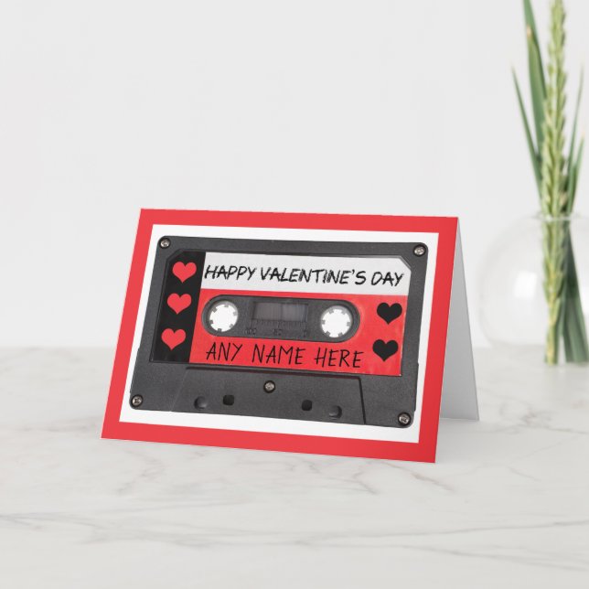 Happy Valentine's Day For Anyone Mix Tape Humor Holiday Card (Front)