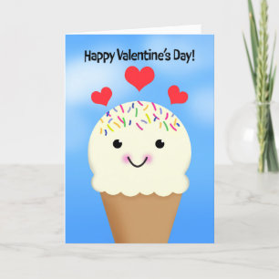 Happy Valentines Day For Anyone Sweet Ice Cream Holiday Card