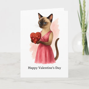 Happy Valentine's Day for Siamese Cat Lover Card