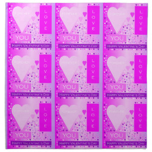 Happy Valentine's Day Forever Love Hearts Pink Napkin