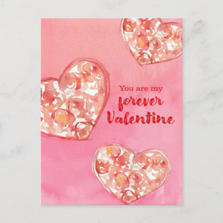 Happy Valentine's Day Forever Valentine Hearts Holiday Postcard