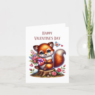 Happy Valentine's Day fox add message Holiday Card