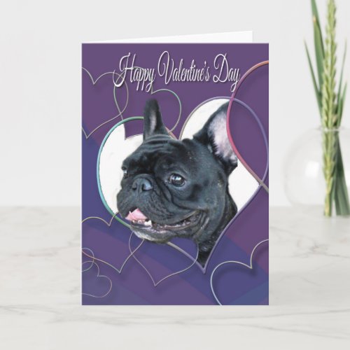 Happy Valentines Day  French Bulldog Dog  Card