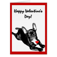 Happy Valentine's Day French Bulldog greeting card