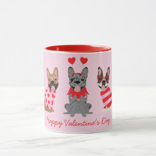 Happy Valentines Day French Bulldogs Mug