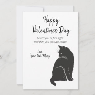 Happy Valentine's Day From Cat Holiday Card