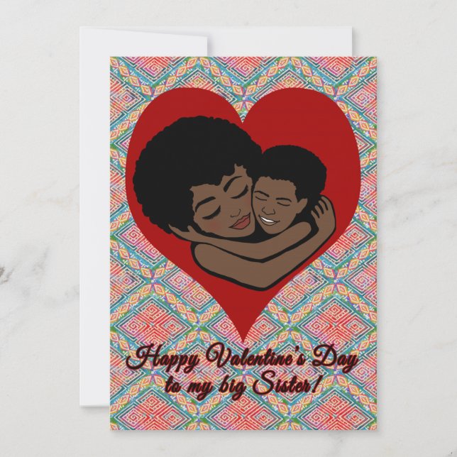 Happy Valentine's Day from Little Brother African Note Card (Front)