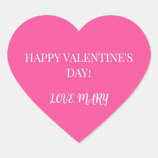 Happy Valentine's Day from Name Pink Heart Sticker