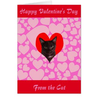 Happy Valentine's Day From The Cat (Black Cat) Card