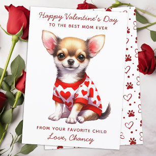 Happy Valentines Day From The Dog Cute Chihuahua Holiday Card