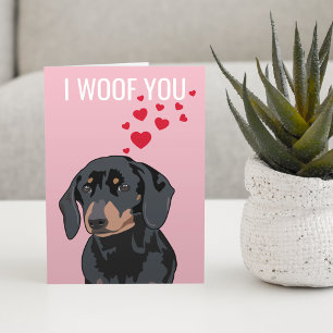 Happy Valentines Day From the Dog Dachshund Card