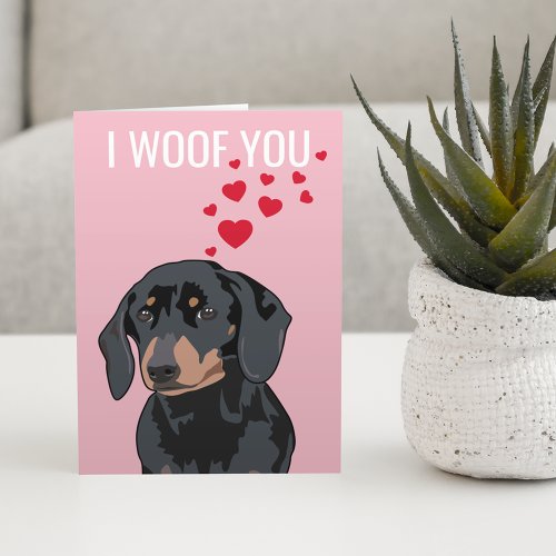 Happy Valentines Day From the Dog  Dachshund Card