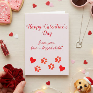 Happy Valentine's Day from the Pet Cat Dog Card