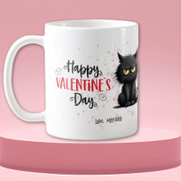 Happy Valentines Day Funny Black Cat