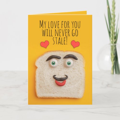 Happy Valentines Day Funny Bread Humor Holiday Card