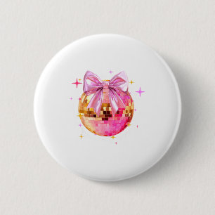 Happy Valentine's Day Funny Coquette Disco Ball Gi Button