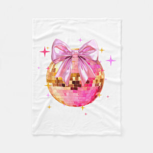 Happy Valentine's Day Funny Coquette Disco Ball Gi Fleece Blanket