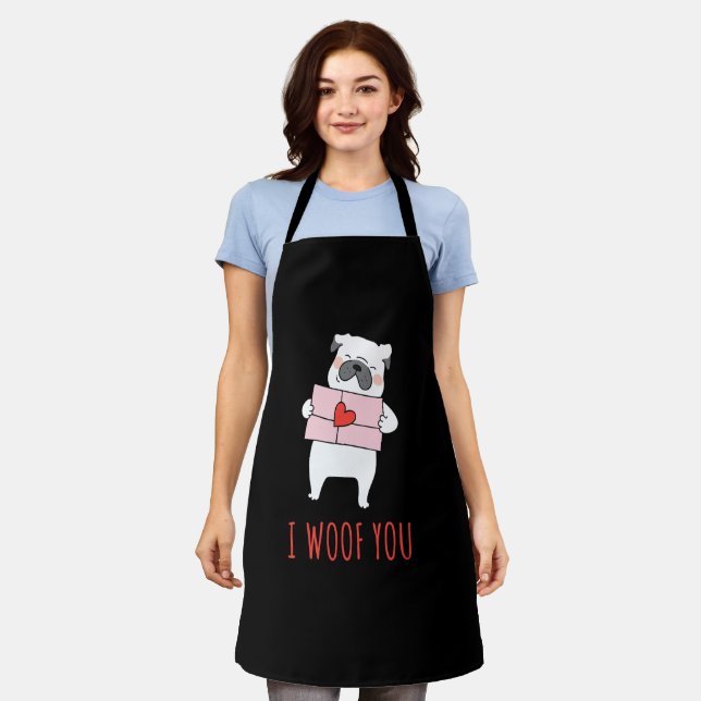 Happy Valentine's Day -Funny Dog Valentine Quotes  Apron (Worn)