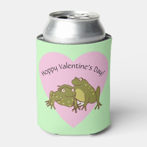 Happy Valentines Day Funny Hoppy Frogs In Love Can Cooler