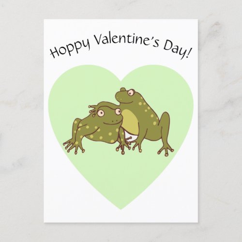 Happy Valentines Day Funny Hoppy Frogs In Love Postcard