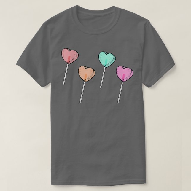 Happy Valentine's Day Funny Lollipop Heart Graphic T-Shirt (Design Front)