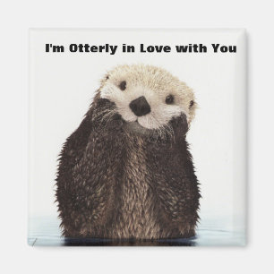 Happy Valentines Day Funny Otter Magnet