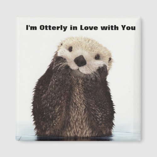 Happy Valentines Day Funny Otter Magnet