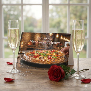 Happy Valentine's Day Funny Pizza Puns Card