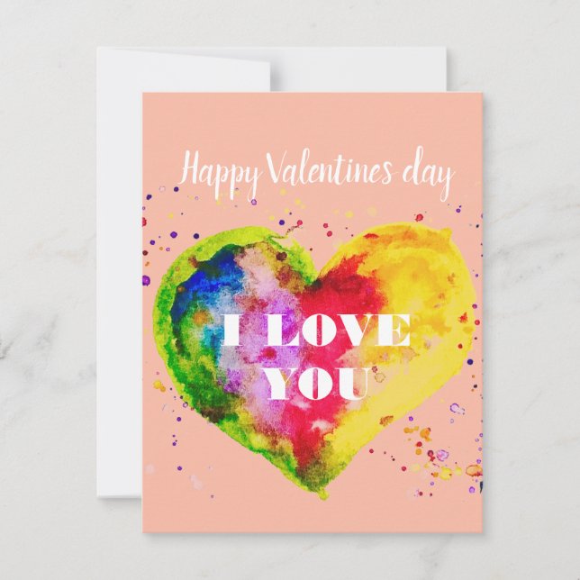 Happy Valentines Day Gay Couple LGBT Holiday Card (Front)