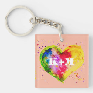 Happy Valentines Day Gay Couple LGBT Keychain