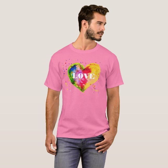 Happy Valentines Day Gay Couple LGBT T-Shirt (Front Full)