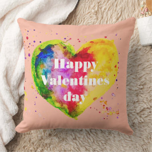 Happy Valentines Day Gay Couple LGBT Throw Pillow