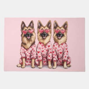Happy Valentines Day German Shepherd Dogs Doormat
