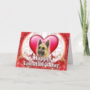 Happy Valentines Day German Shepherd Holiday Card