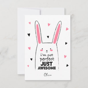 Happy Valentine's Day Gift   Cute Bunny Pink Fun Invitation