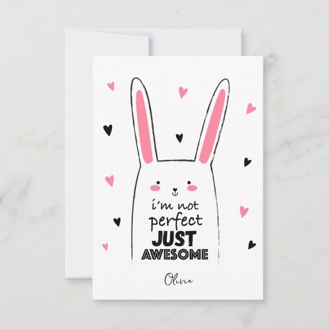 Happy Valentine's Day Gift | Cute Bunny Pink Fun Invitation (Front)