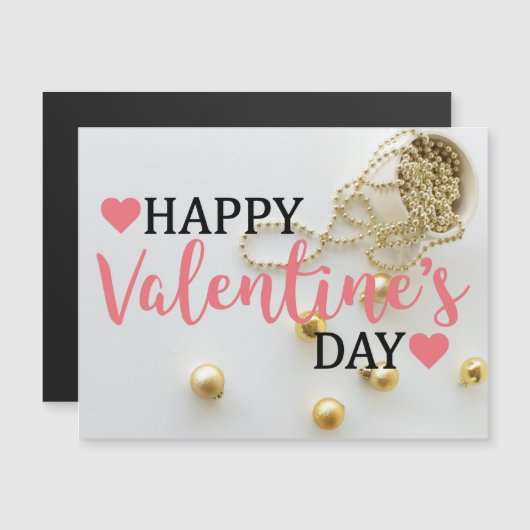 Happy Valentine's day gift postcard | golden 2024 (Front/Back)