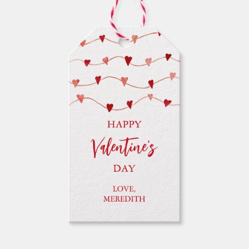 Happy Valentines Day Gift Tag Heart String Gift Tags