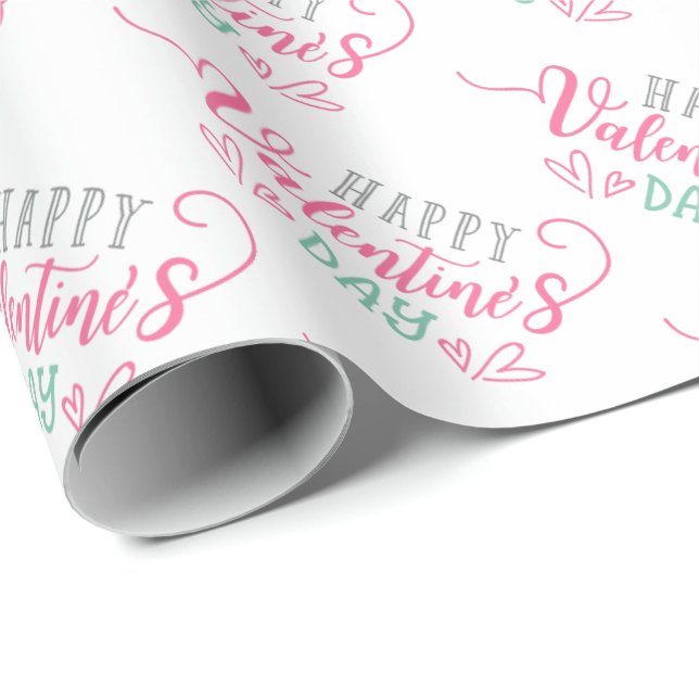 Happy Valentine's Day Gift Wrapping Paper Wrap (Roll Corner)
