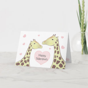 Happy Valentine's Day Giraffe couple Card
