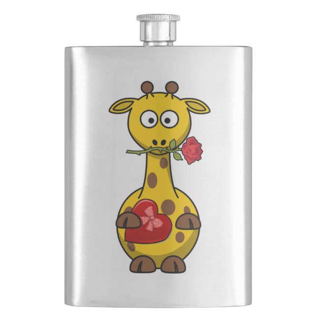 "HAPPY VALENTINE'S DAY" GIRAFFE FLASK (Front)