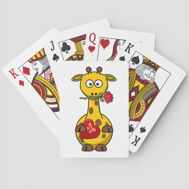 "HAPPY VALENTINE'S DAY" GIRAFFE POKER CARDS (Back)