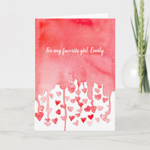 Happy Valentine's Day Girlfriend Red Hearts  Card