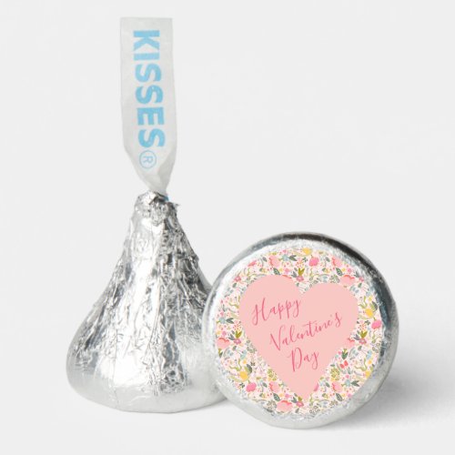 Happy Valentines Day girly blush pink cute heart Hersheys Kisses