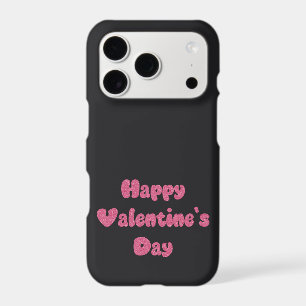 Happy Valentine's Day Glitter iPhone 17 Pro Case